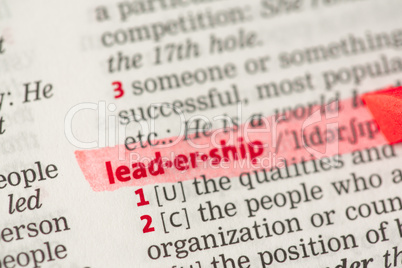 Leadership definition highlighted in red