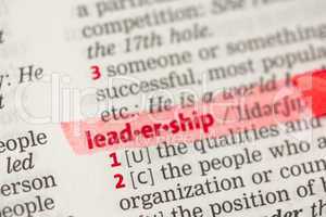 Leadership definition highlighted in red