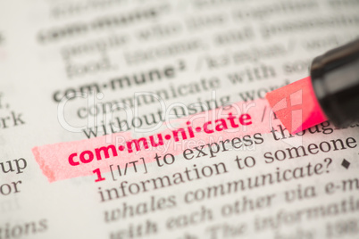Communicate definition highlighted in red