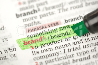 Brand definition highlighted in green