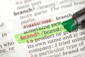 Brand definition highlighted in green