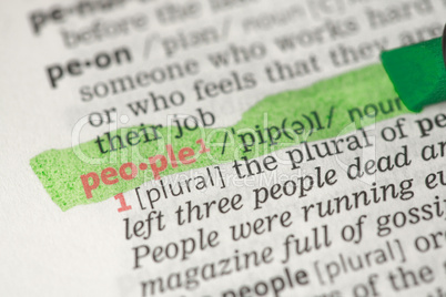 People definition highlighted in green
