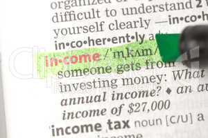 Income definition highlighted