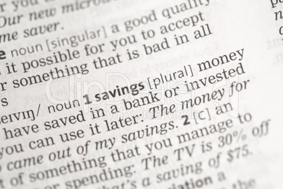 Savings money definition