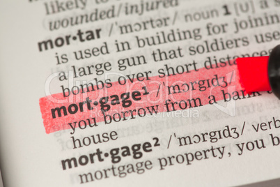 Mortgage definition highlighted in red