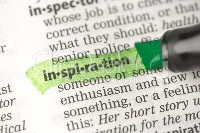 Inspiration definition highlighted in green