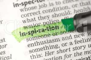 Inspiration definition highlighted in green