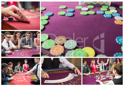 Collage of casino imagery
