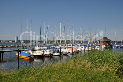 Hafen von Haitabu mit Blick nach Schleswig