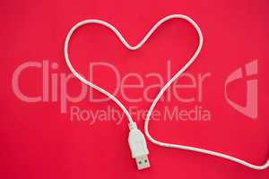 Cable USB in form of heart