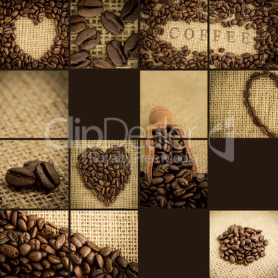 Collage of coffee beans