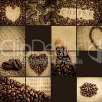 Collage of coffee beans