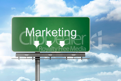 Signpost showing marketing direction