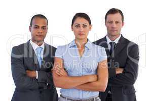 Group of serious business people standing together