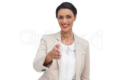 Portrait of a businesswoman giving a handshake