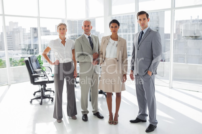 Group of business people standing in line