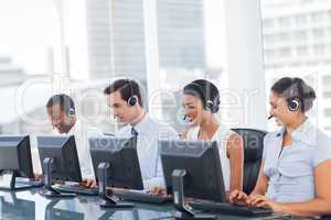 Line of call centre employees