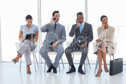 Group of business people in a waiting room