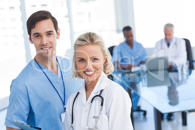 Young doctors smiling