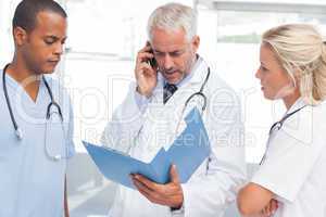 Three worried doctors