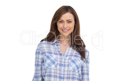 Smiling woman standing in front of the camera