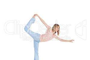 Blonde woman in dance classic position