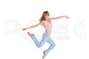 Graceful woman jumping