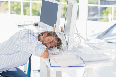 Man asleep at his desk