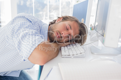 Man sleeping on his desk