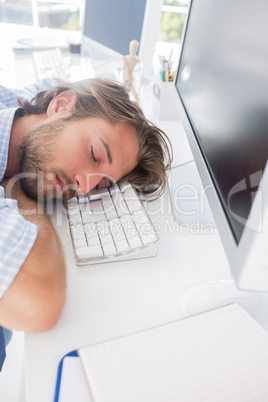 Man napping on his desk