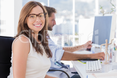 Portrait of smiling designer