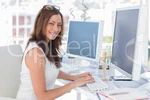 Female designer at her desk