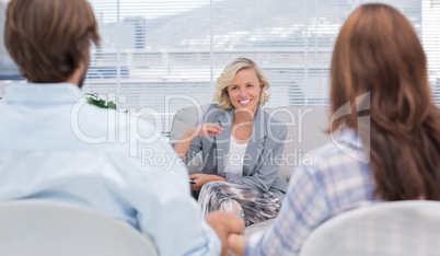 Psychologist speaking to a couple