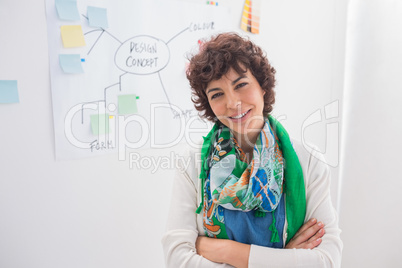 Smiling designer with arms folded