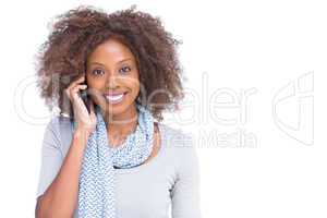 Smiling woman on the phone