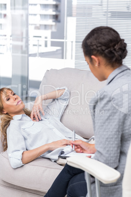 Woman and therapist during session