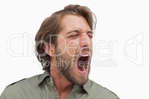 Man shouting in a shirt