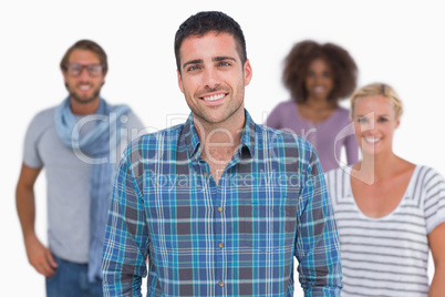 Smiling stylish group portrait