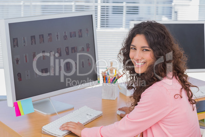 Pretty editor at her desk