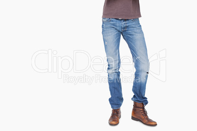 Man wearing jeans and boots