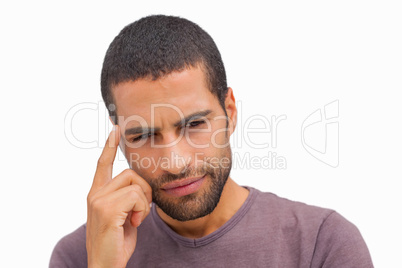 Handsome man thinking