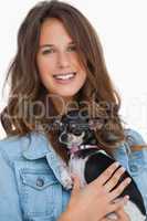 Pretty woman with her chihuahua