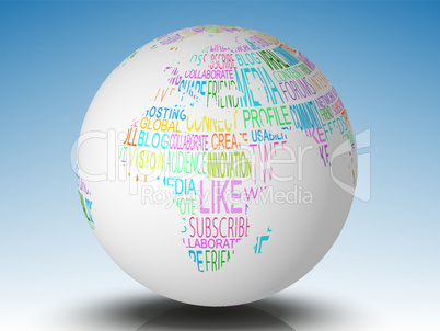 Internet terms on white earth