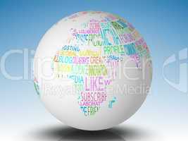 Internet terms on white earth