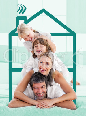 Family having fun doing a piggyback