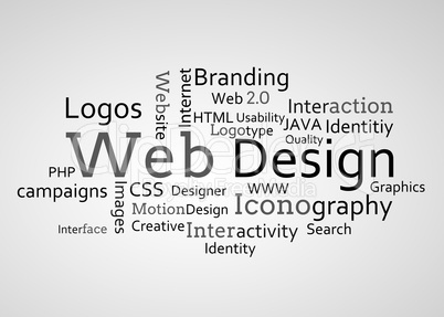 Group of web design terms