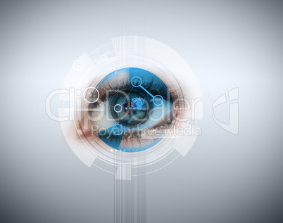 Woman having an eye recognition