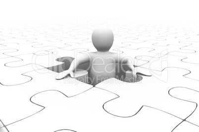 White character appearing in a jigsaw