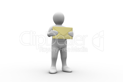 White figure holding a big brown envelope