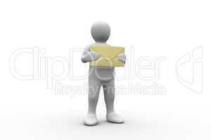 White figure holding a big brown envelope